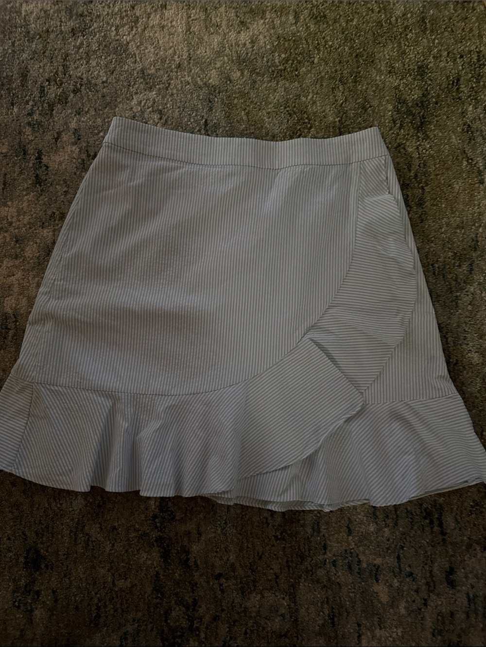 Southern Tide Women’s Light Blue Stripe Ruffle Hem Skirt
